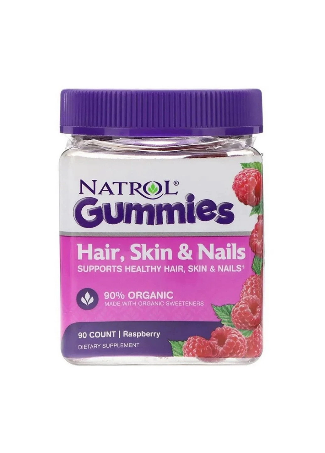 Біотин натролит Gummies Hair, Skin & Nails (90 gummies, raspberry) Natrol (255408048)
