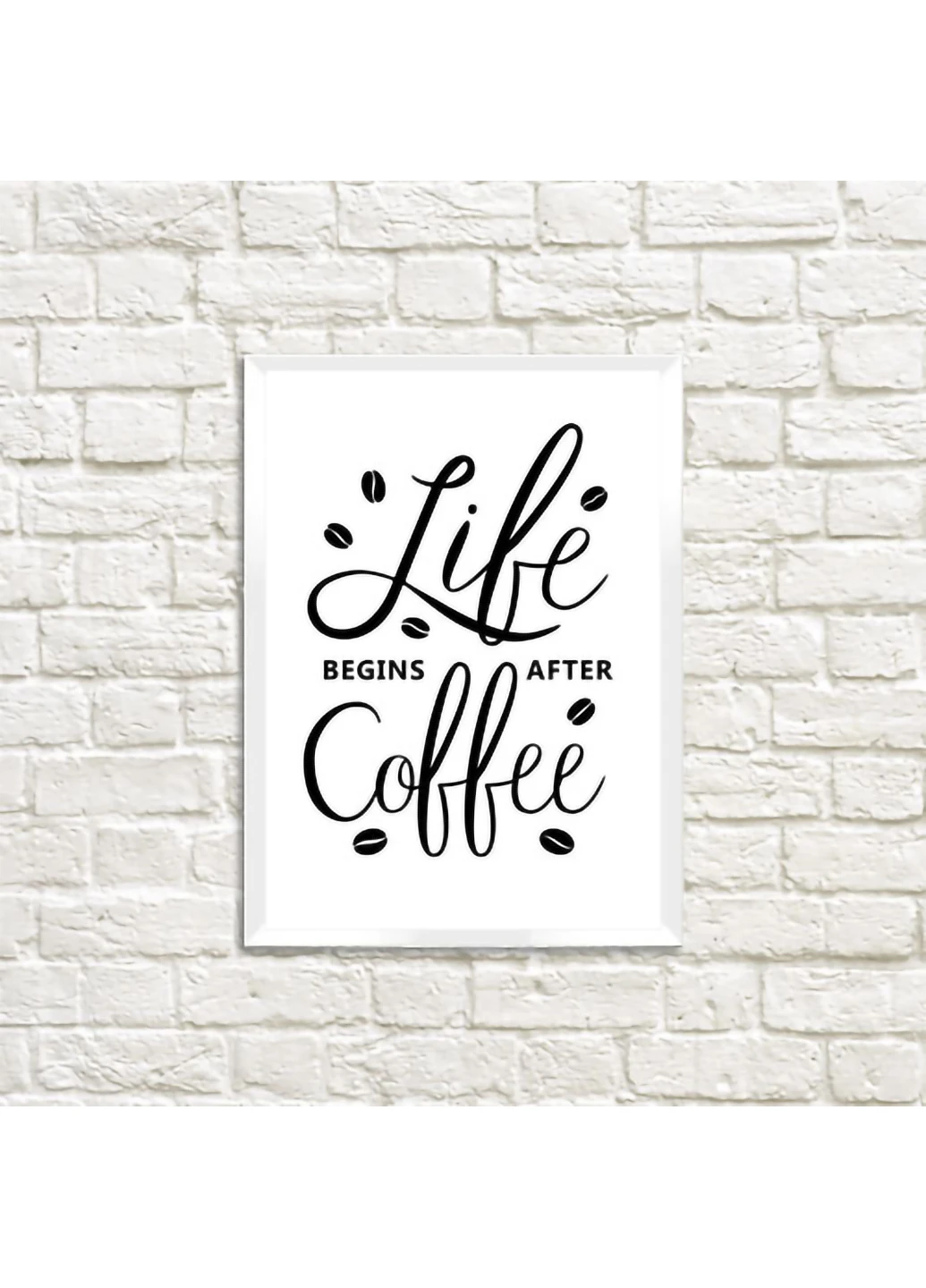 Постер у рамці A3 Life begins after coffee 30х42 см Presentville (253065535)