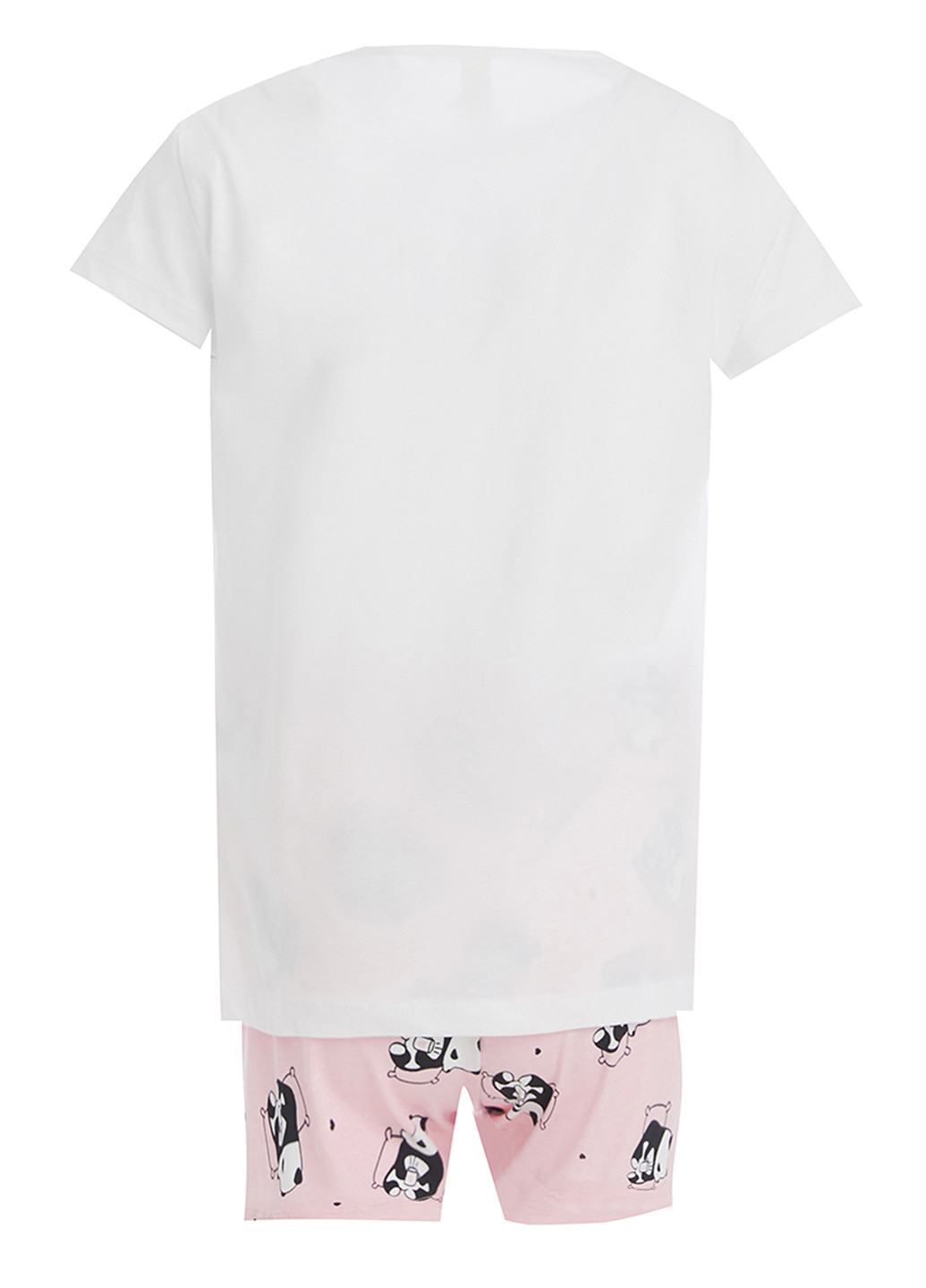 Біла всесезон піжама футболка + шорти DeFacto