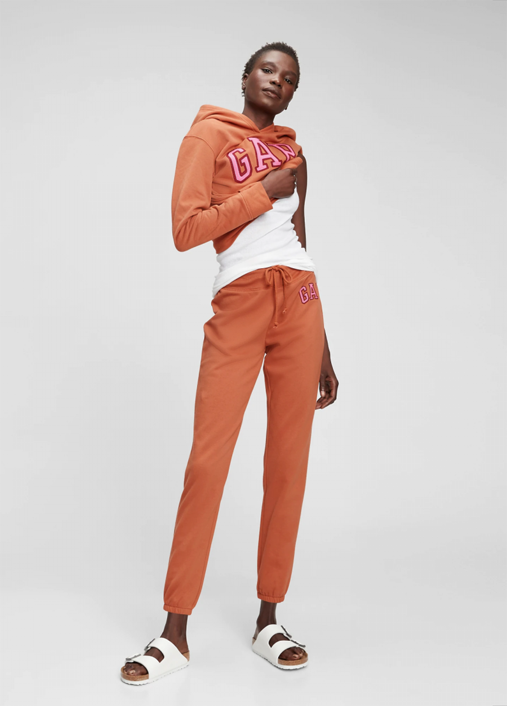 Оранжевые спортивные демисезонные джоггеры брюки Gap