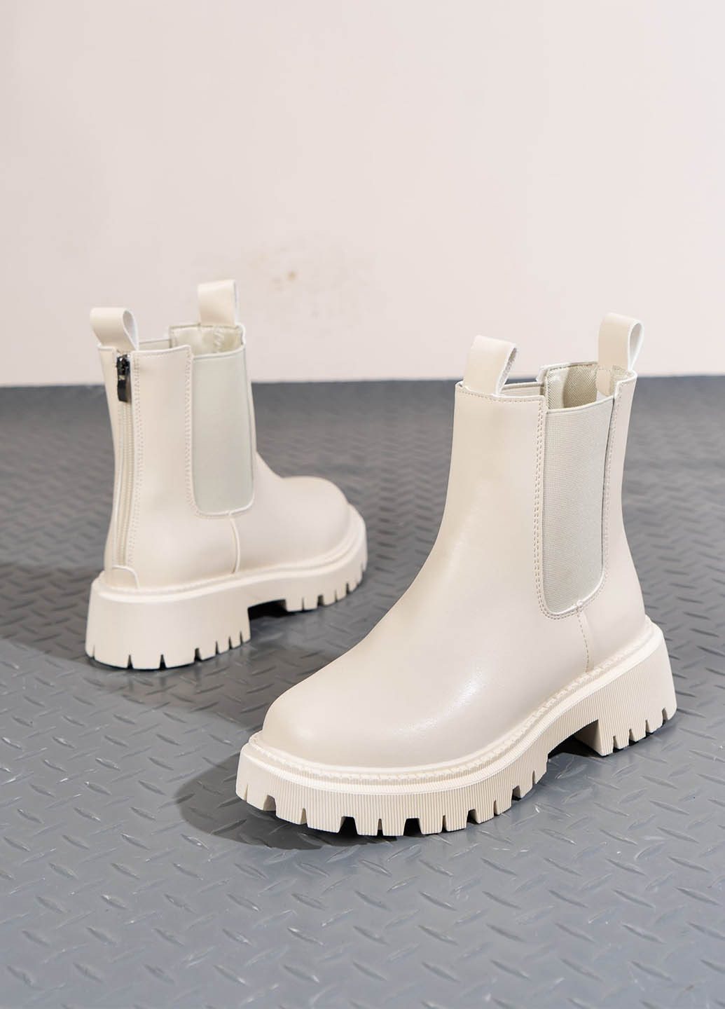 Осенние ботинки челси SHEIN на тракторной подошве из искусственной кожи, тканевые