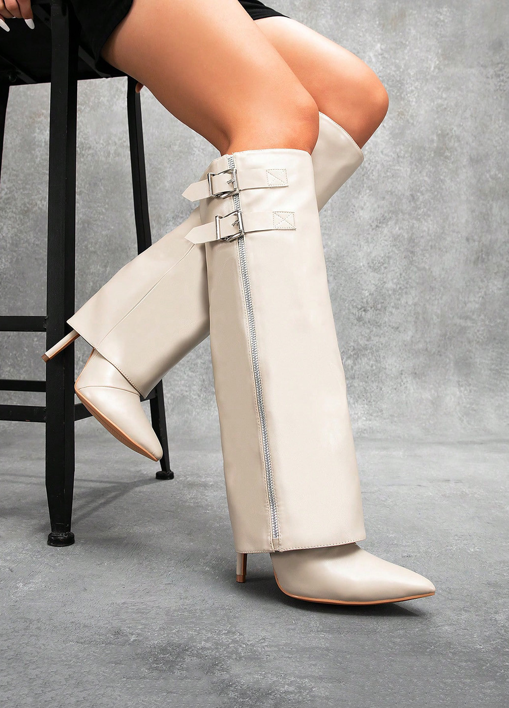 Осенние сапоги SHEIN с молнией, с пряжкой