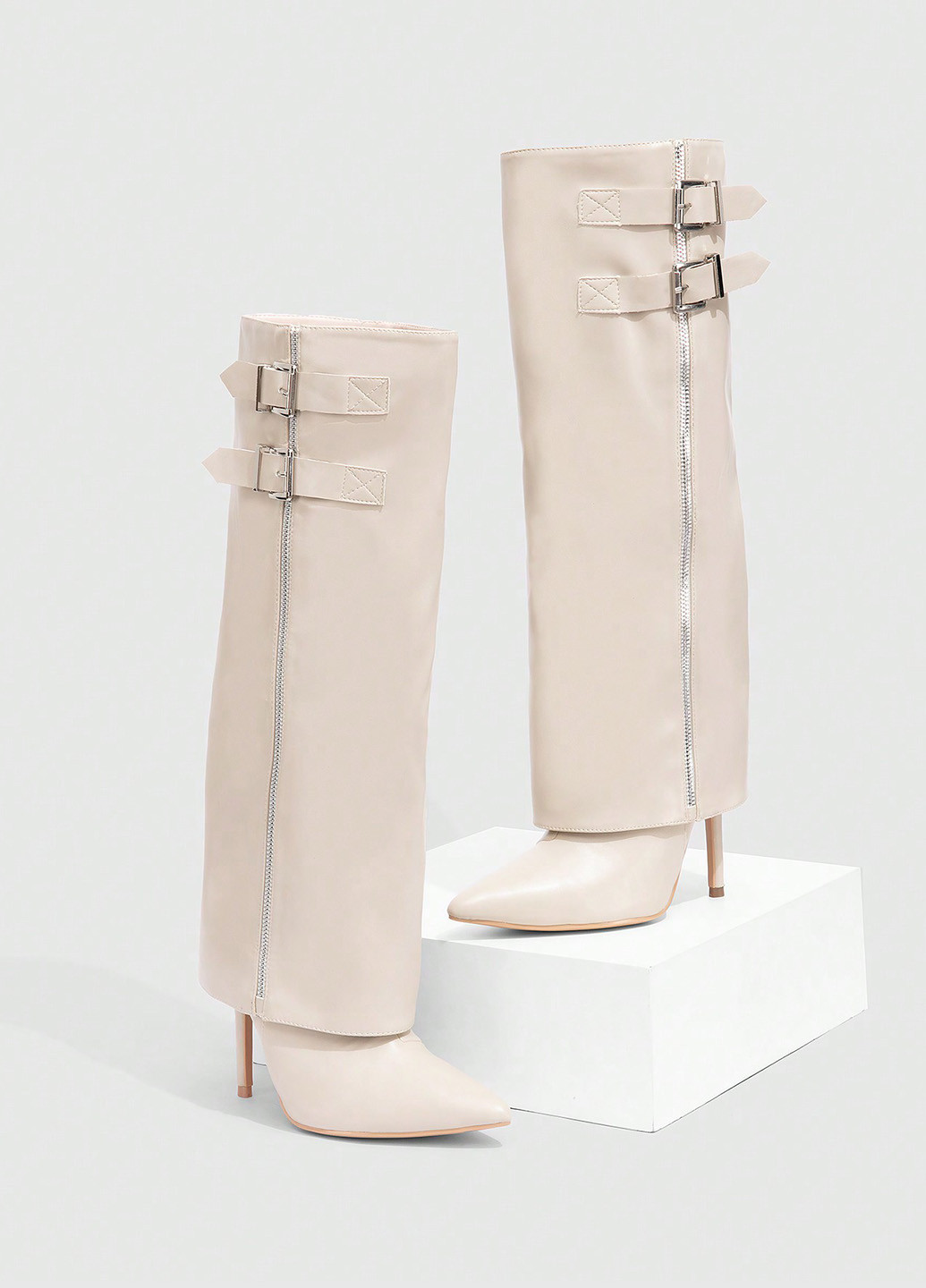 Осенние сапоги SHEIN с молнией, с пряжкой