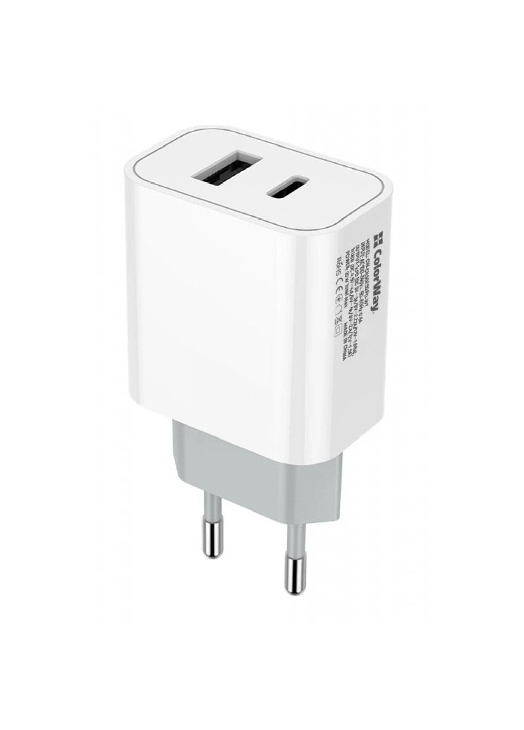 Зарядное устройство (CW-CHS025QPD-WT) Colorway Type-C PD + USB QC3.0 (20W) V2 white (253507083)