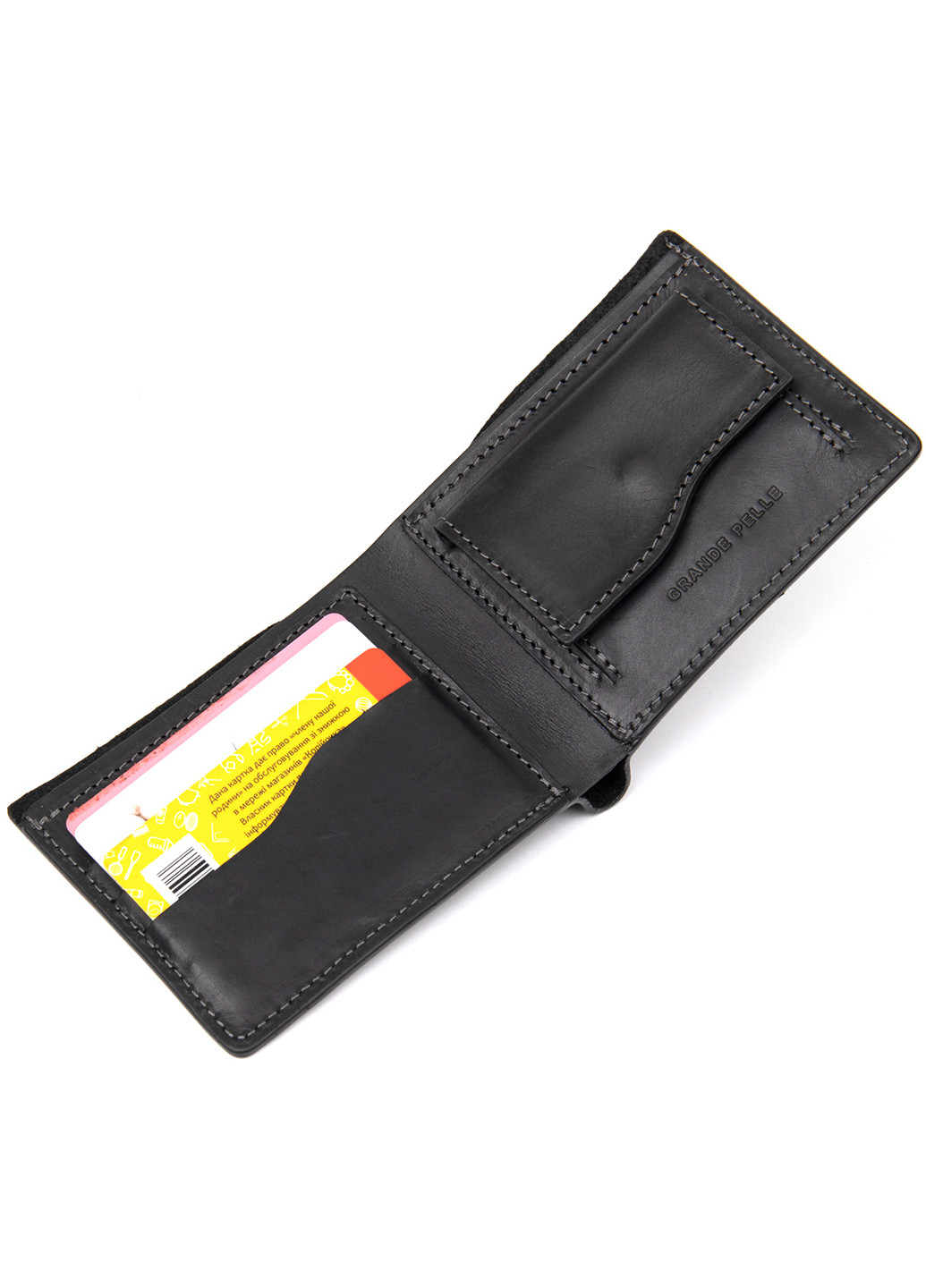 Чоловіче шкіряне портмоне 11,5х9х1 см Grande Pelle (253491320)