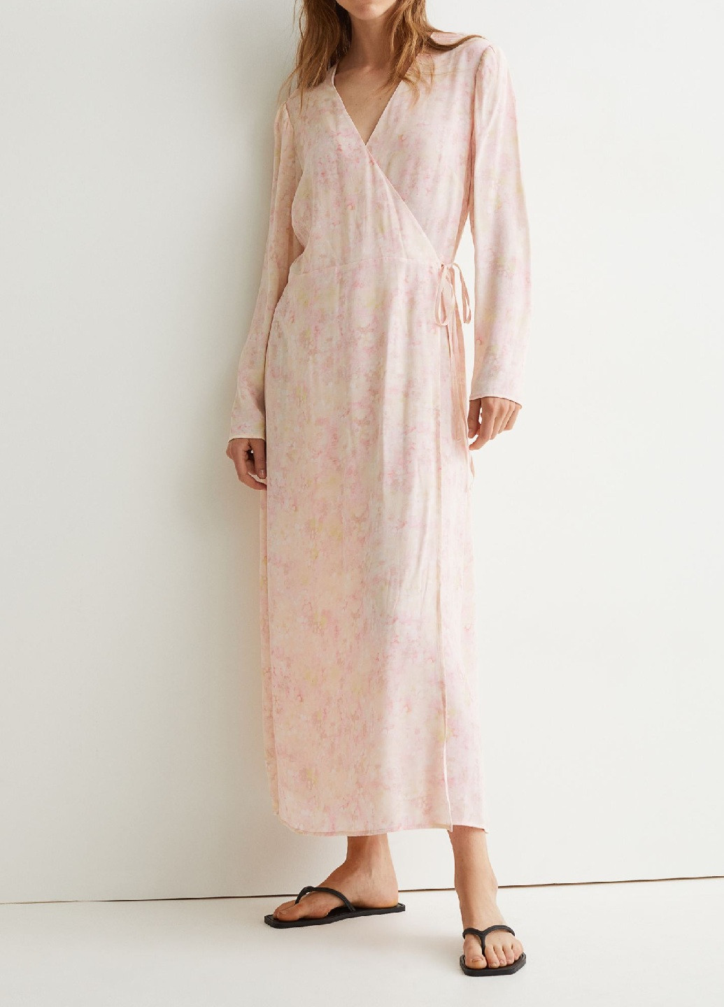 Світло-рожева кежуал плаття, сукня H&M з квітковим принтом