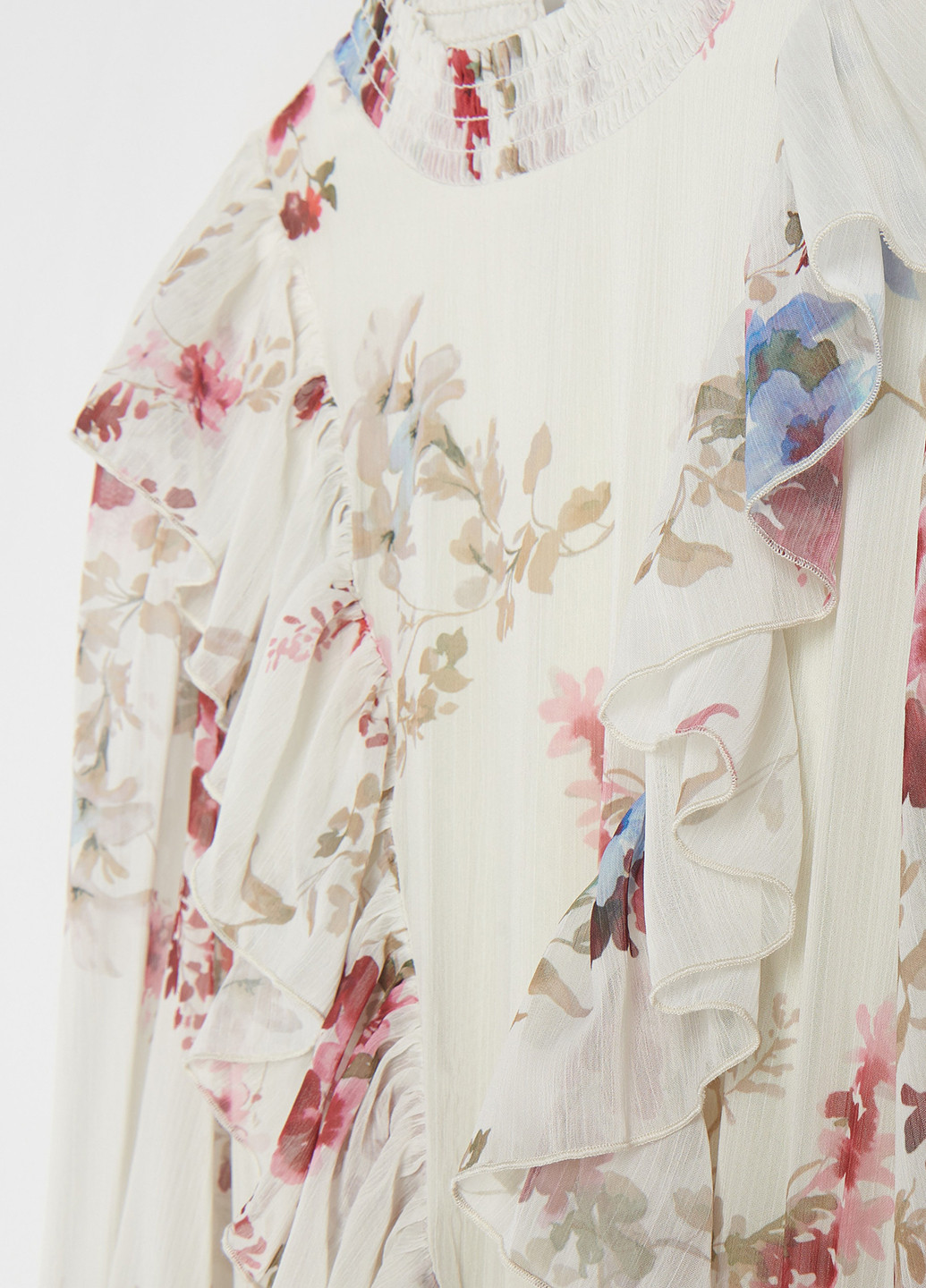 Светло-бежевое кэжуал платье клеш Reserved с цветочным принтом