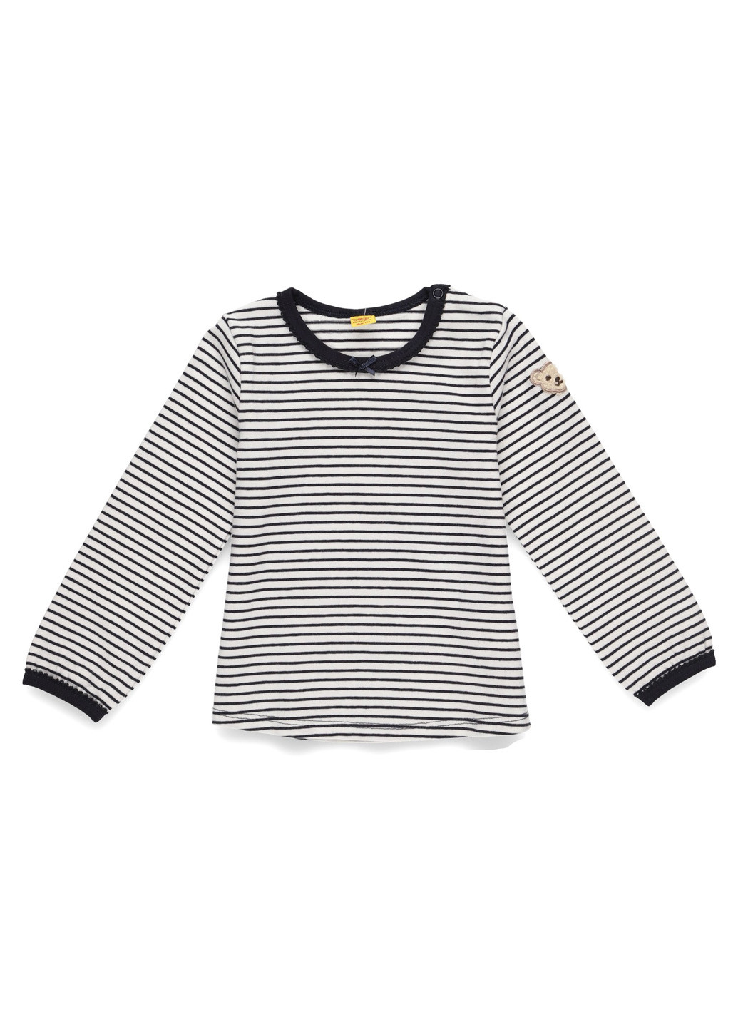 Белый демисезонный кэжуал лонгслив Steiff в полоску