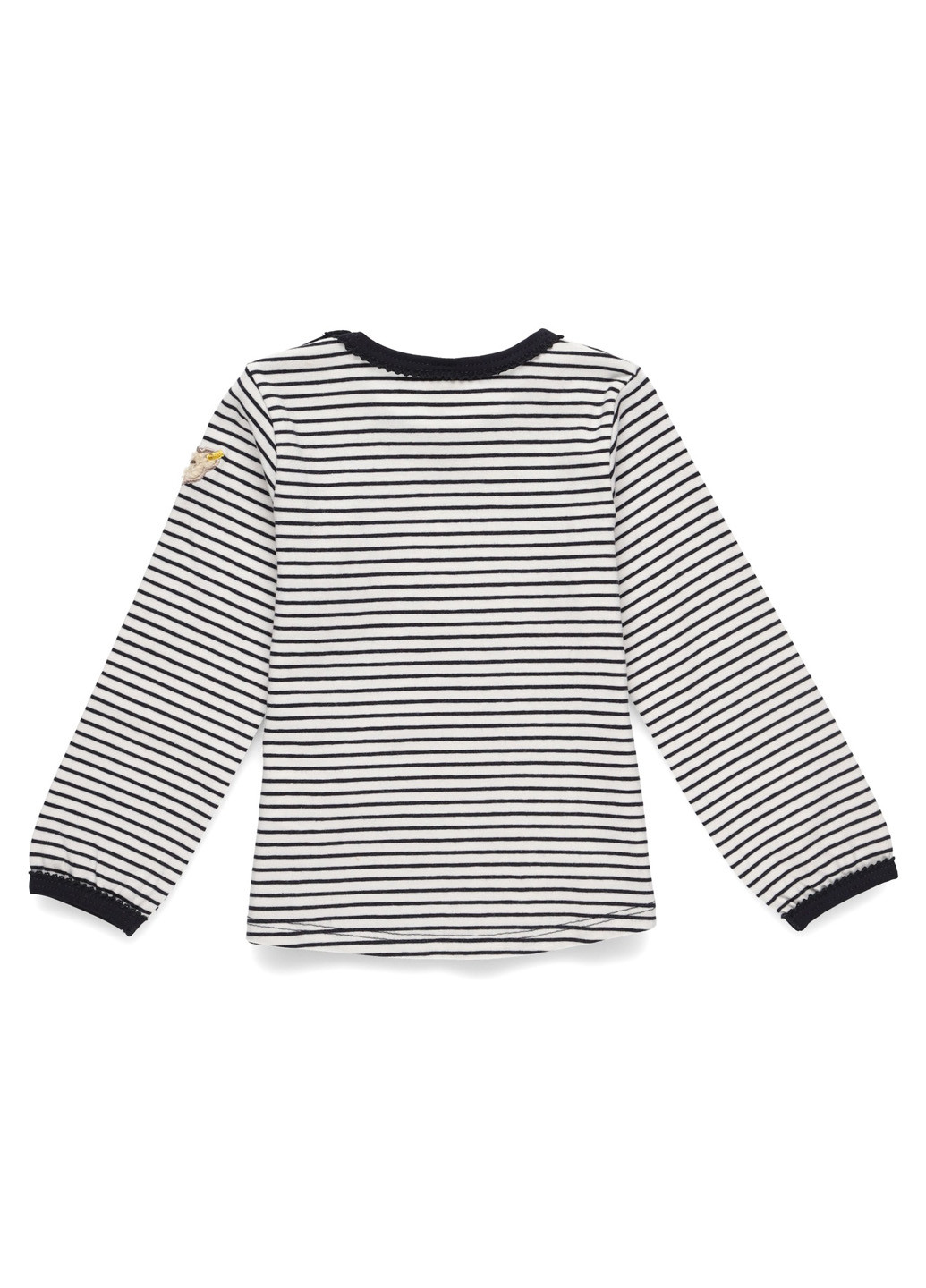 Белый демисезонный кэжуал лонгслив Steiff в полоску