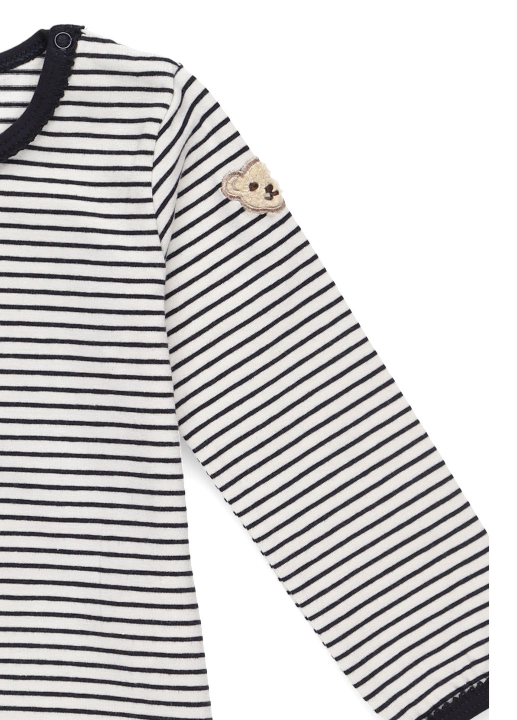 Белый демисезонный кэжуал лонгслив Steiff в полоску