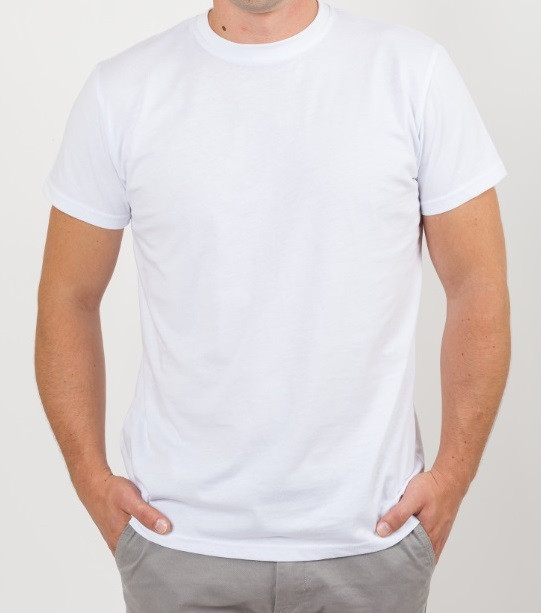 Белая однотонная мужская футболка стандарт Vivioji