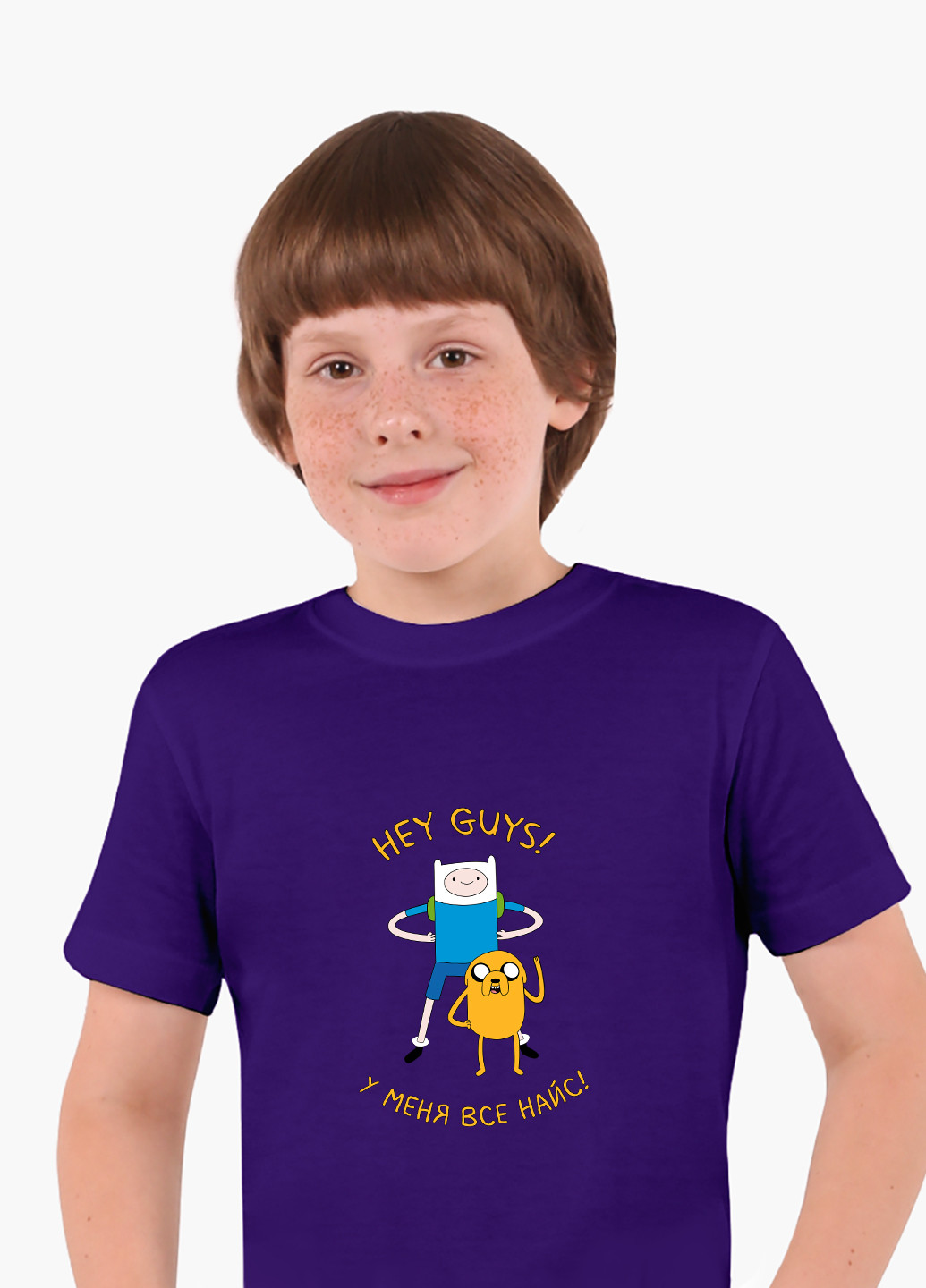 Фіолетова демісезонна футболка дитяча фінн і джейк пес час пригод (adventure time) (9224-1579) MobiPrint
