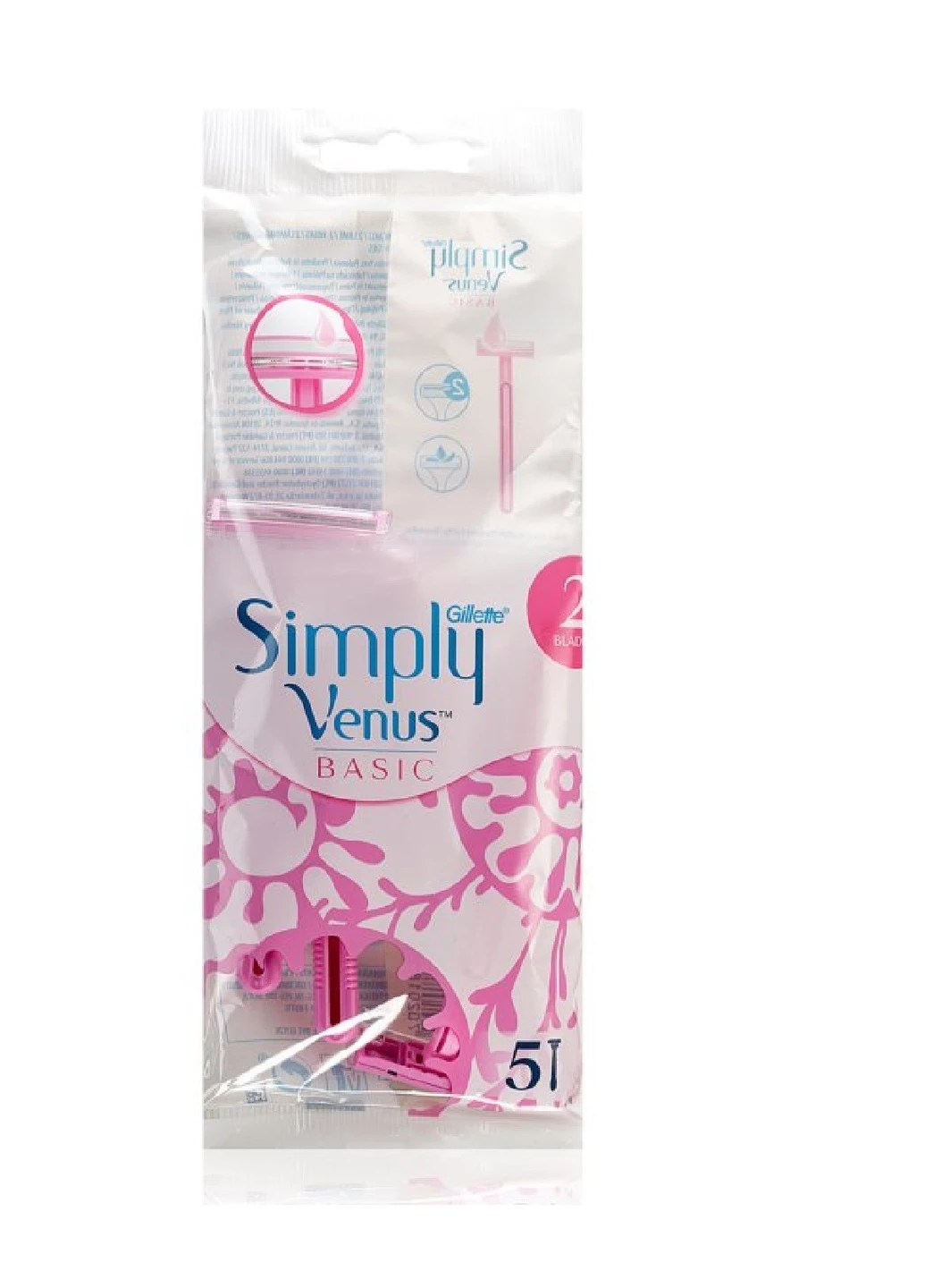 Одноразовые бритвенные станки Simply Venus 2 Basic, 5шт Gillette (253725019)