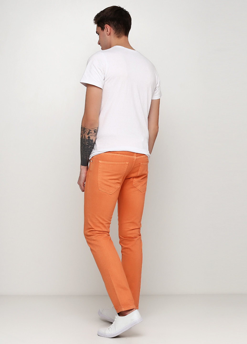 Оранжевые демисезонные прямые джинсы Tom Tailor