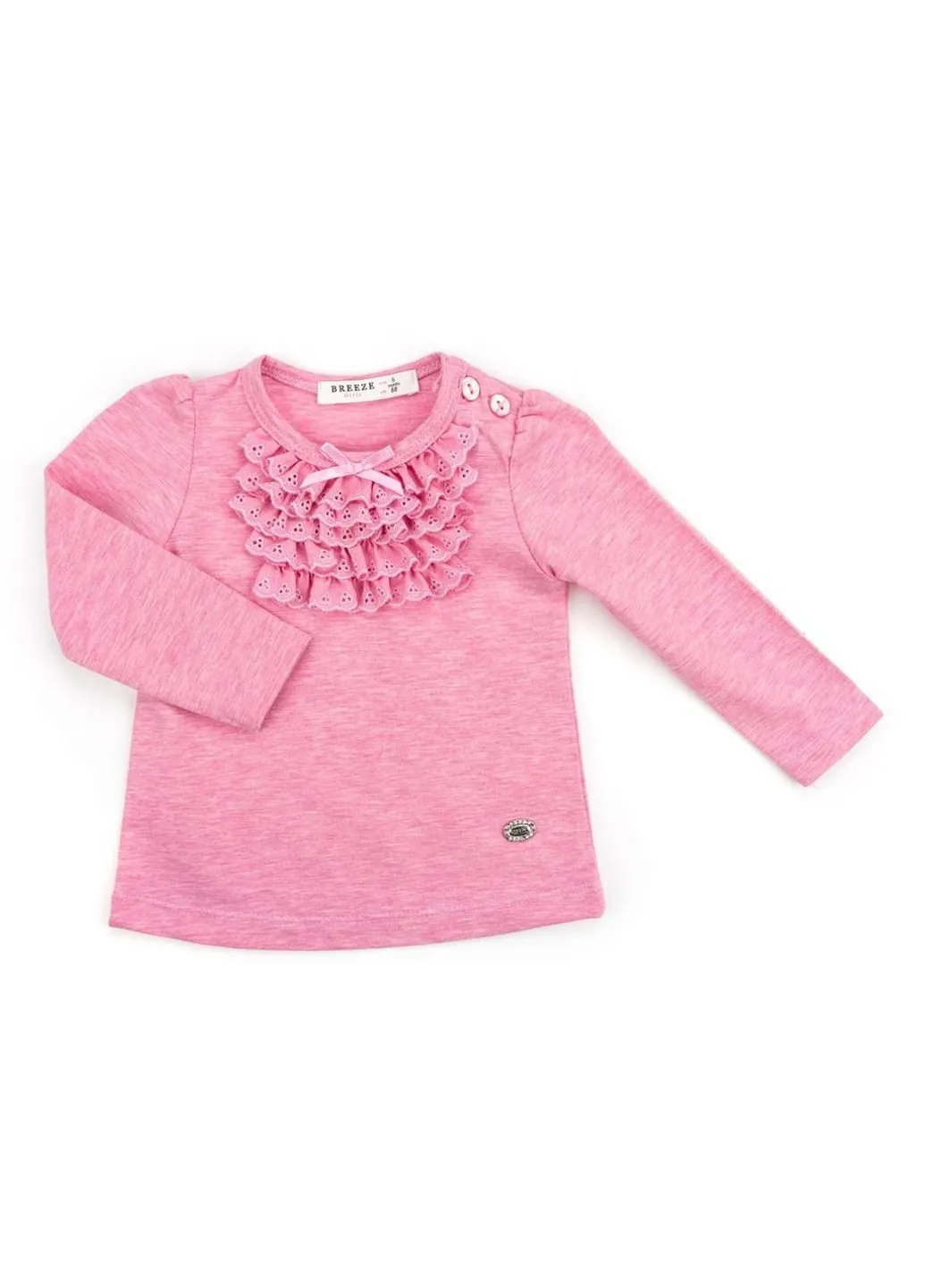 Кофта с кружевной оборкой (10040-80G-pink) Breeze (202365093)