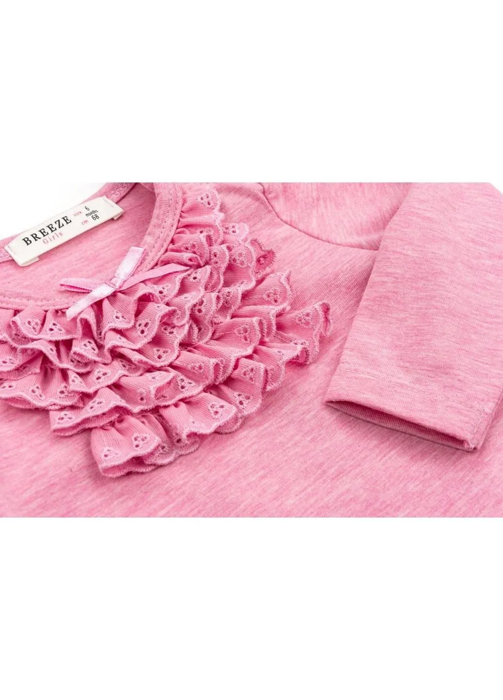 Кофта с кружевной оборкой (10040-80G-pink) Breeze (202365093)