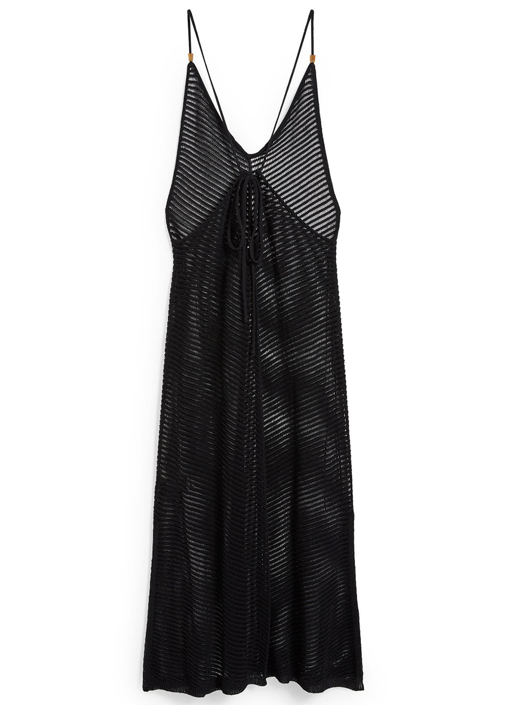 Чорна пляжна сукня з відкритою спиною C&A однотонна
