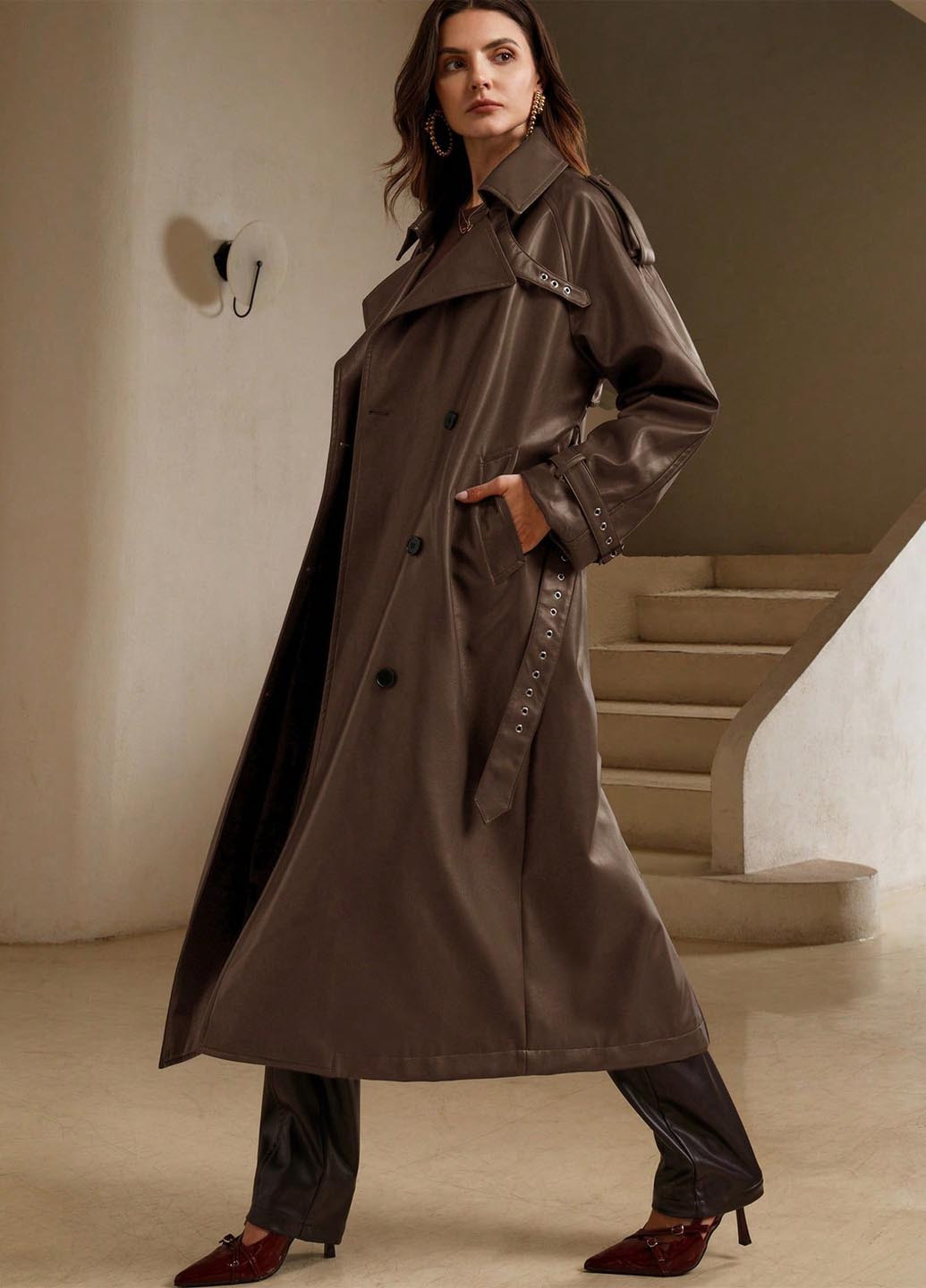 Плащ SHEIN тренчкот на гудзиках демісезон (346167832)