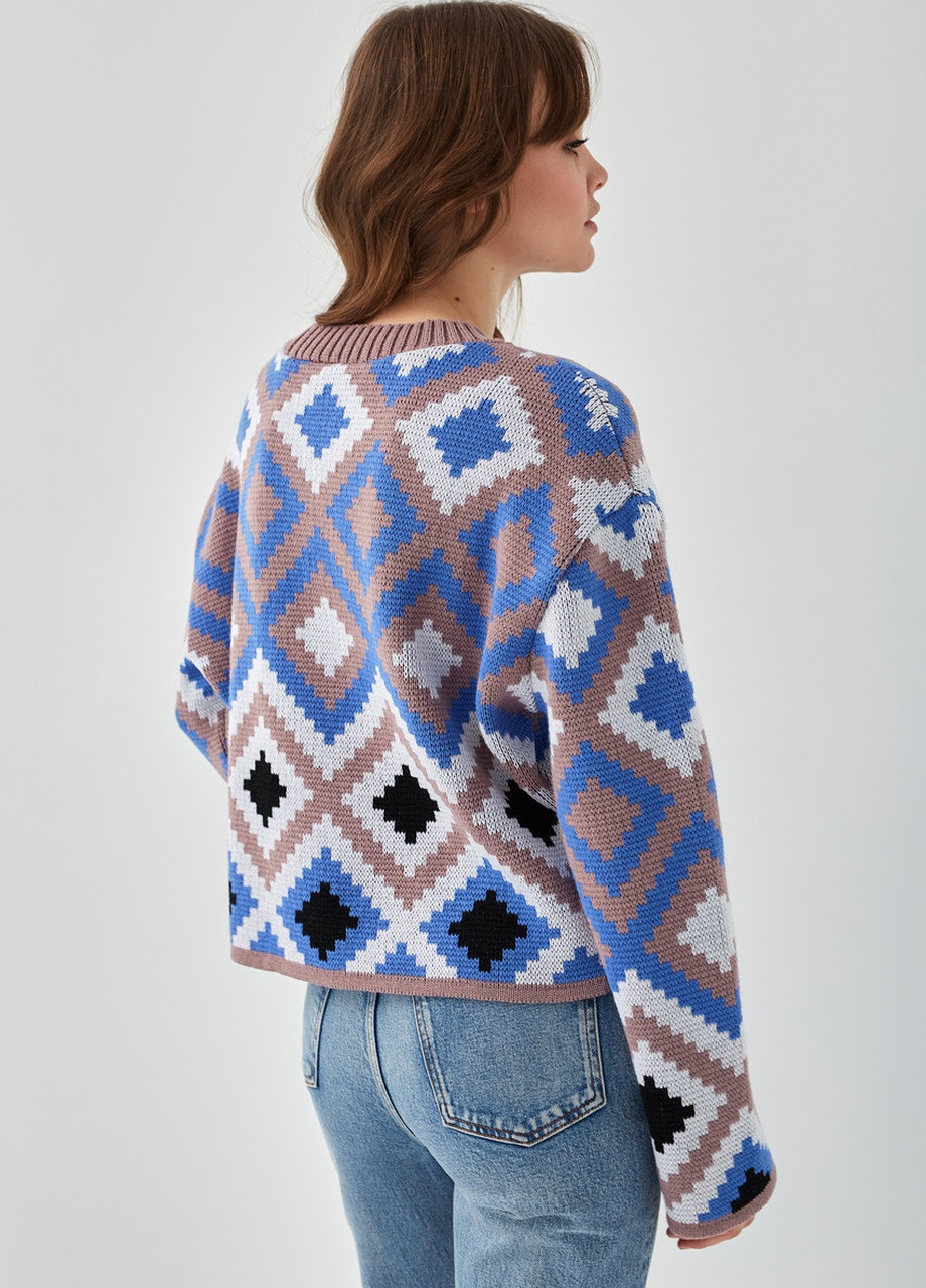 В'язаний джемпер "Лайт" (волошковий, чайне дерево, білий, чорний) MEREZHKA (254774476)