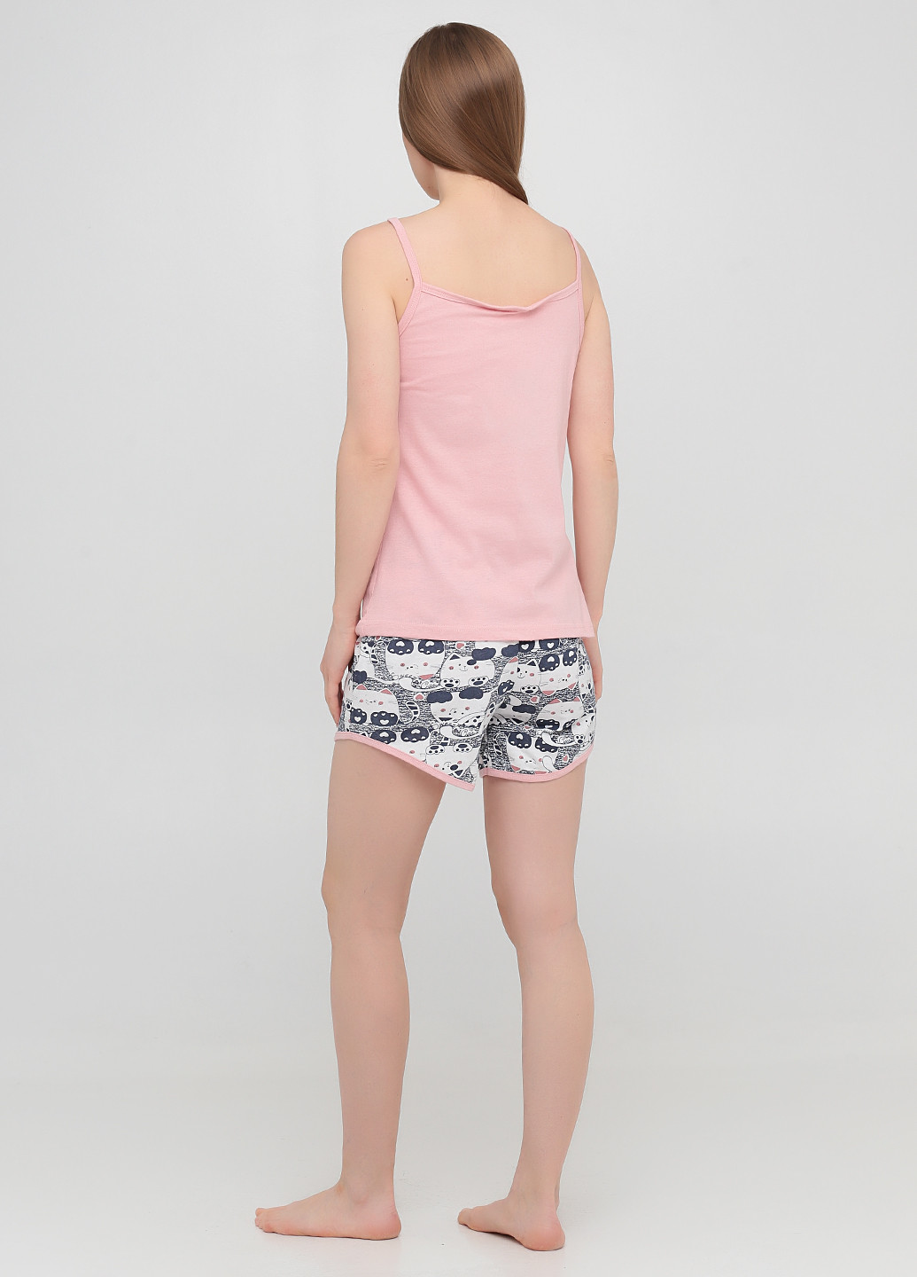 Розовая всесезон пижама (майка, шорты) майка + шорты Marilynmod