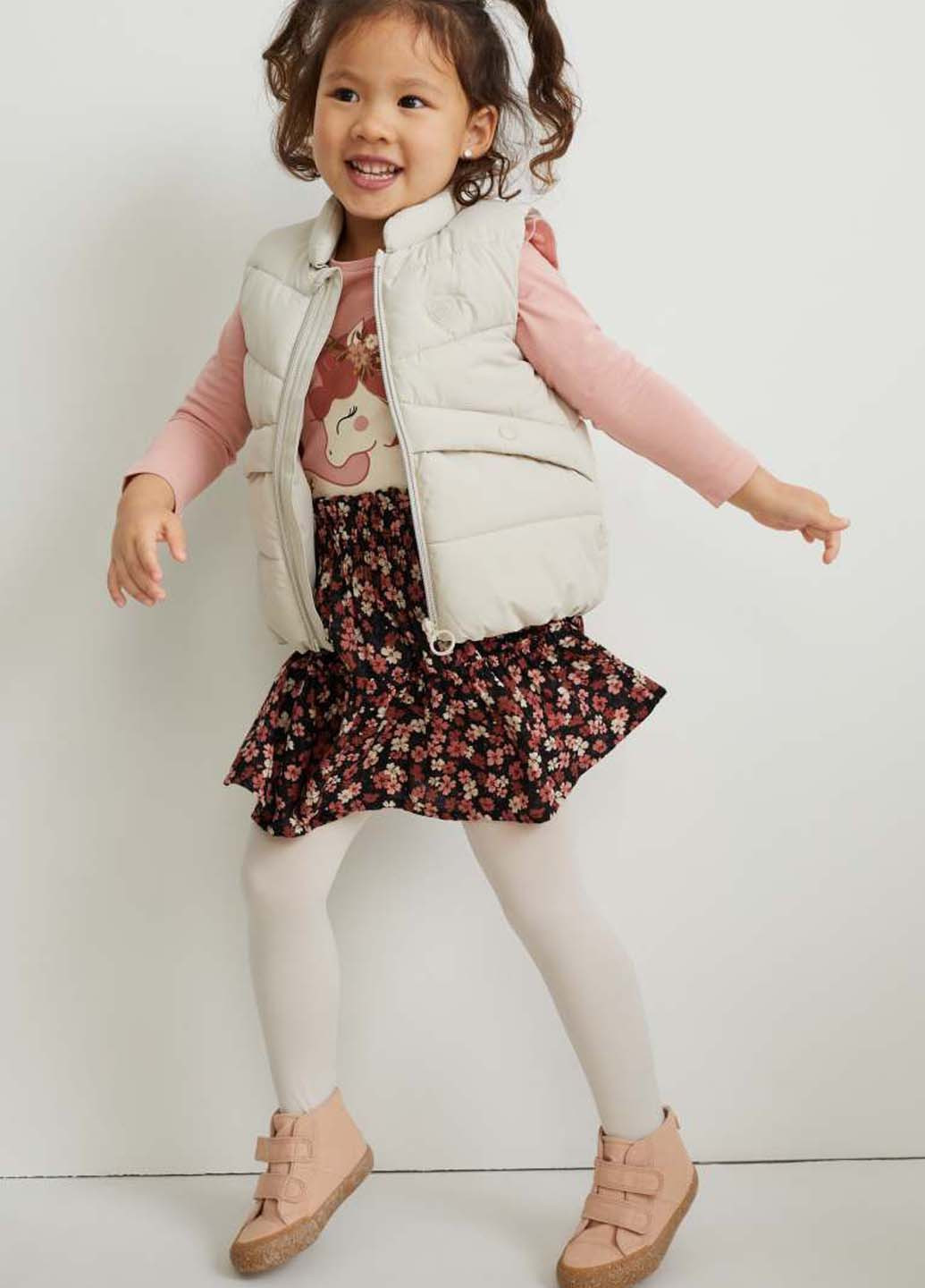 Разноцветная кэжуал цветочной расцветки юбка C&A клешированная