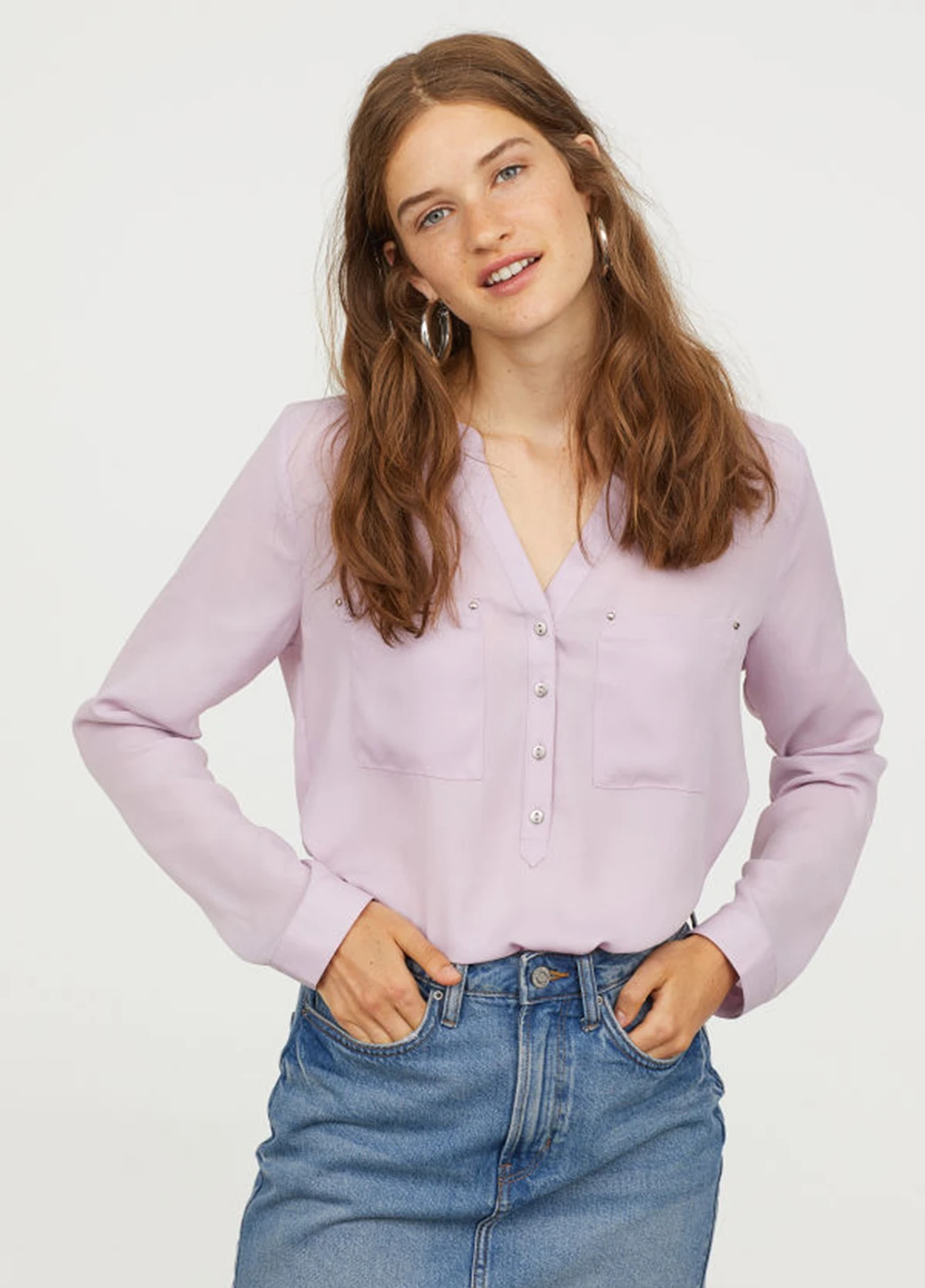 Лілова блуза H&M