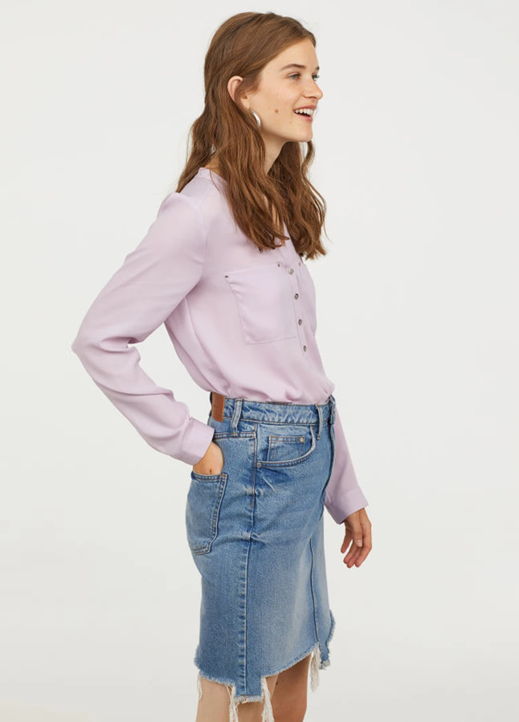 Лілова блуза H&M
