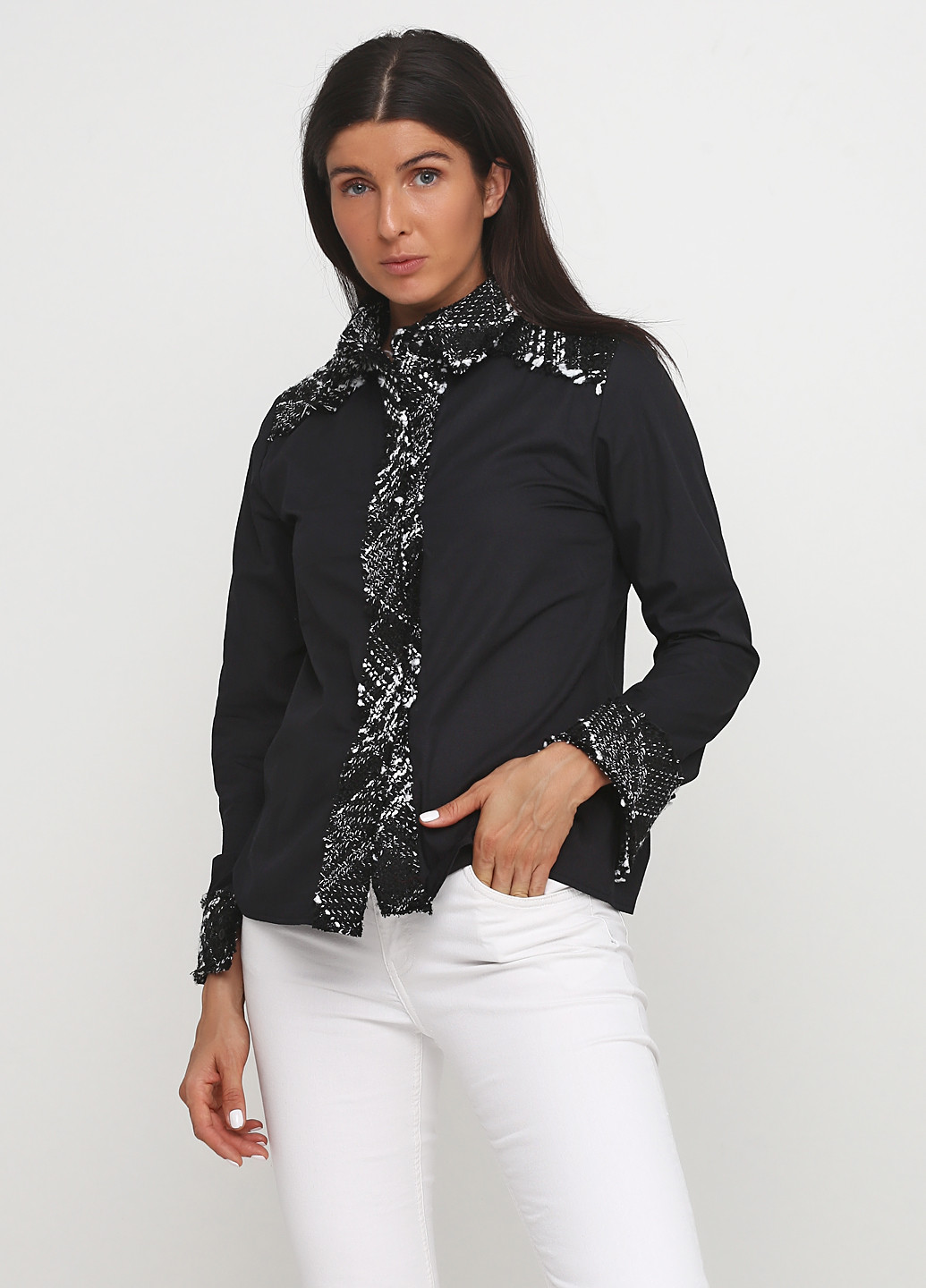 Черная кэжуал рубашка с орнаментом Luzabelle