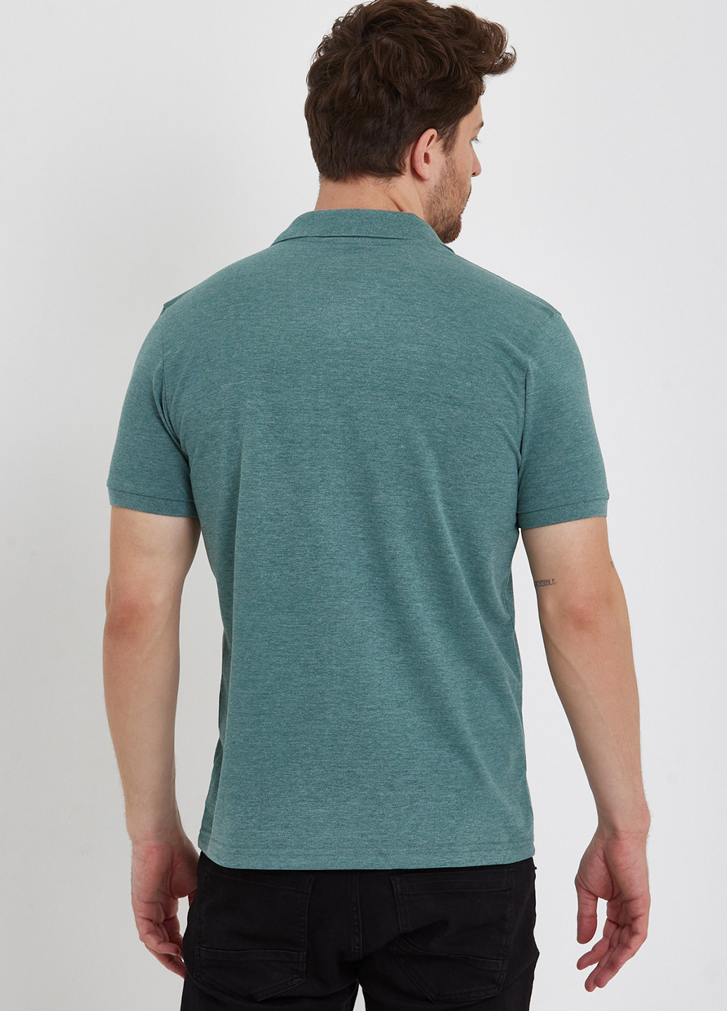 Мятная футболка-поло для мужчин Trend Collection однотонная