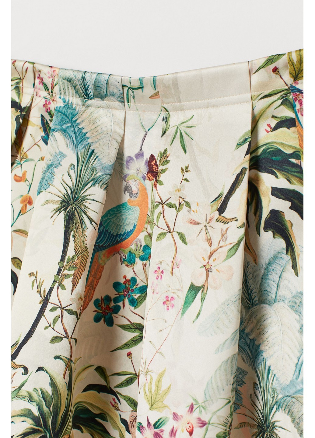 Бежевая цветочной расцветки юбка H&M
