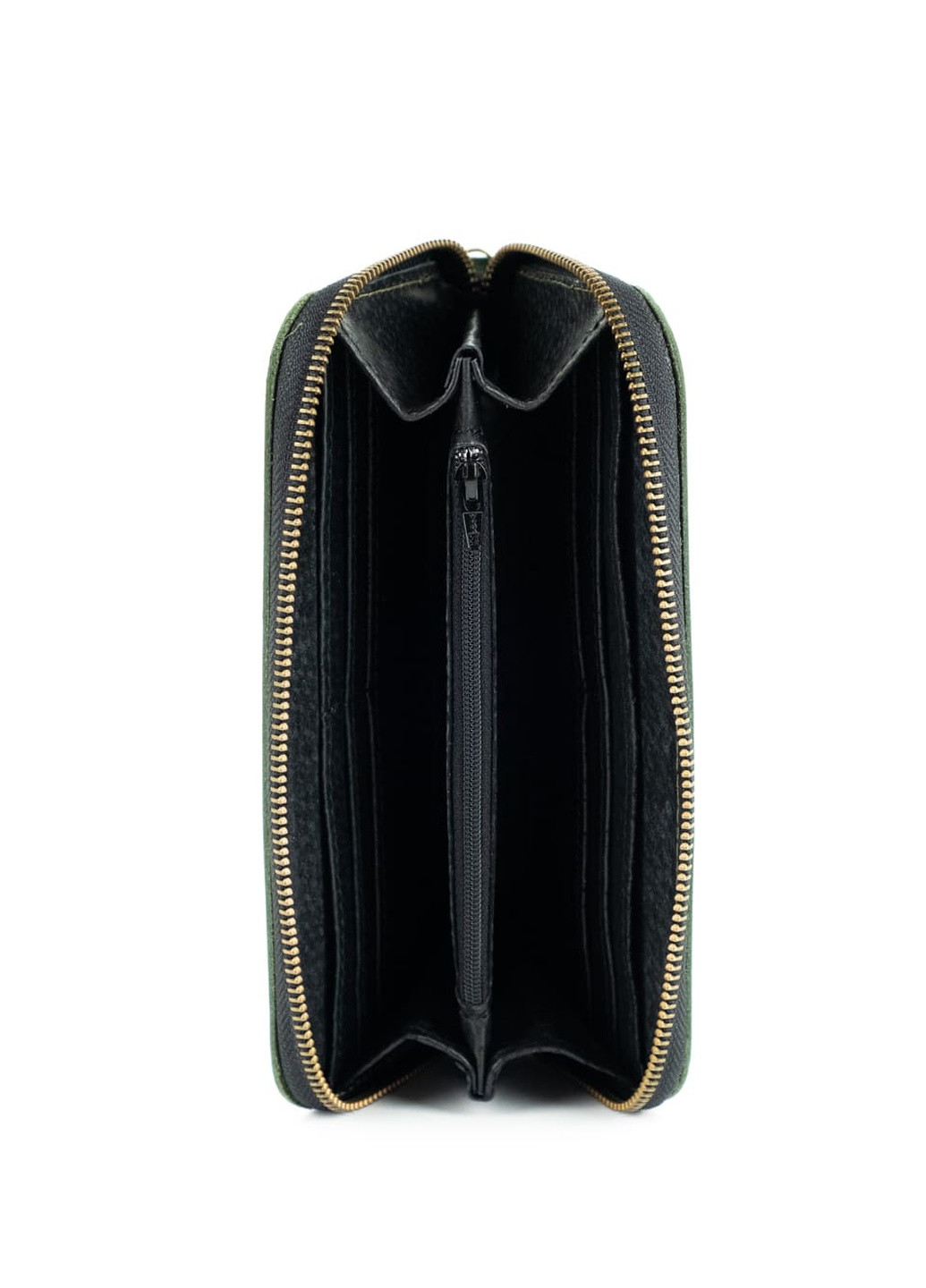 Кожаный портмоне кошелек зиппер на молнии Teo зеленый винтажный Kozhanty (252315366)