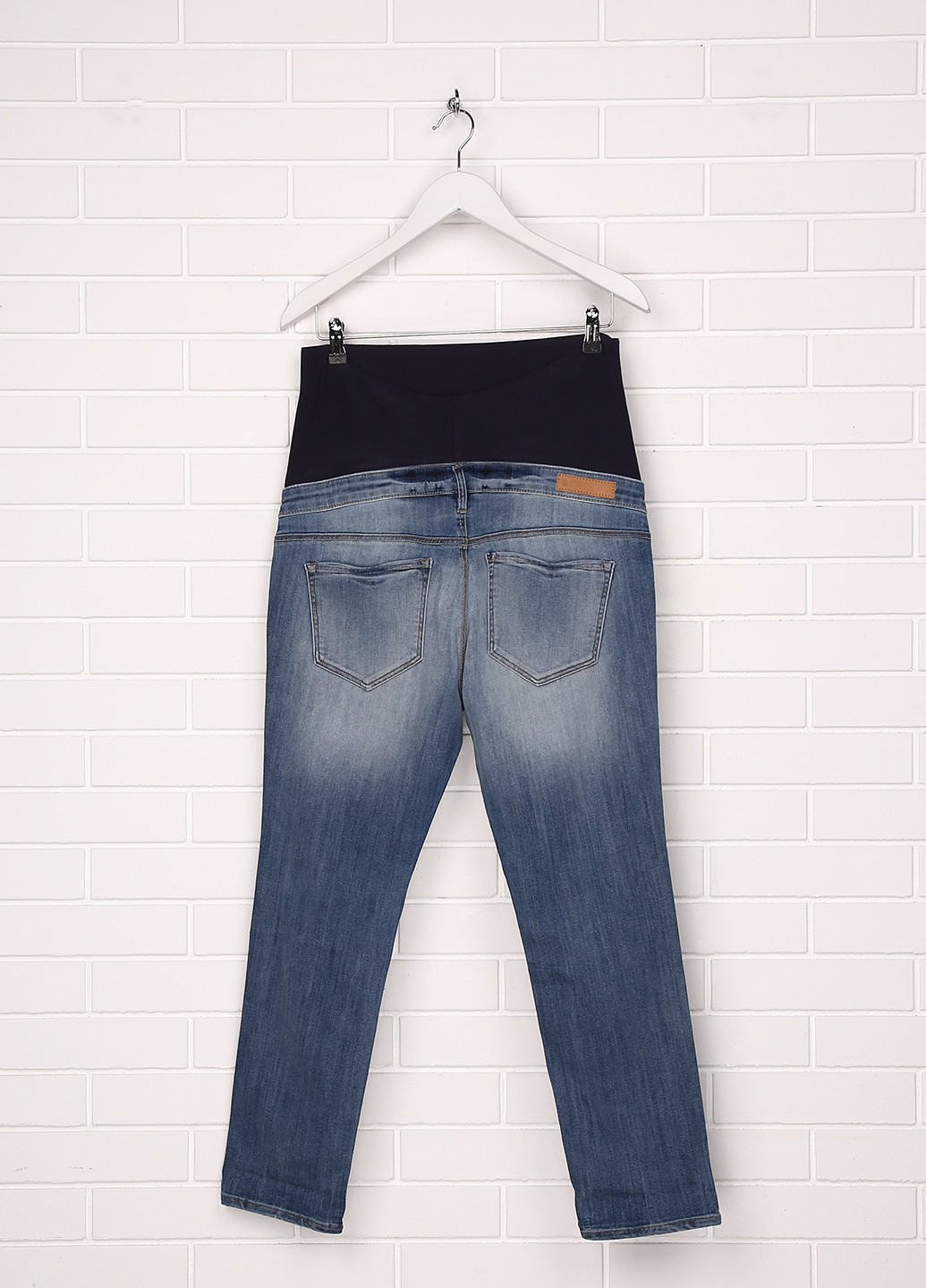Джинси для вагітних H&M завужені однотонні сині джинсові бавовна
