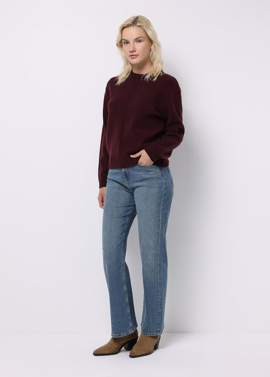 Бордовый зимний джемпер джемпер Colin's