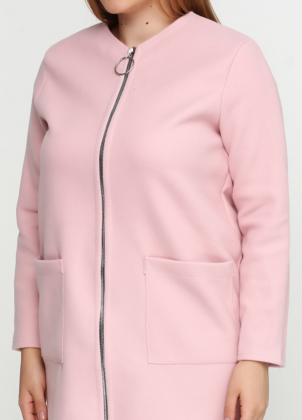Розовое демисезонное Пальто без капюшона Olsa