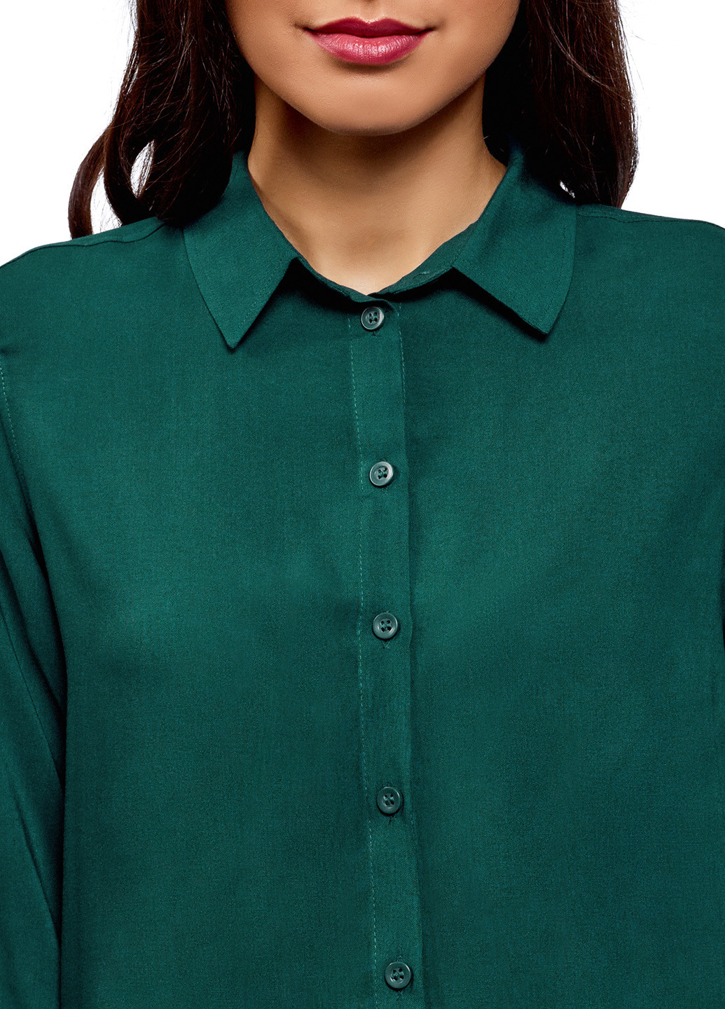 Темно-зеленая демисезонная блуза Oodji