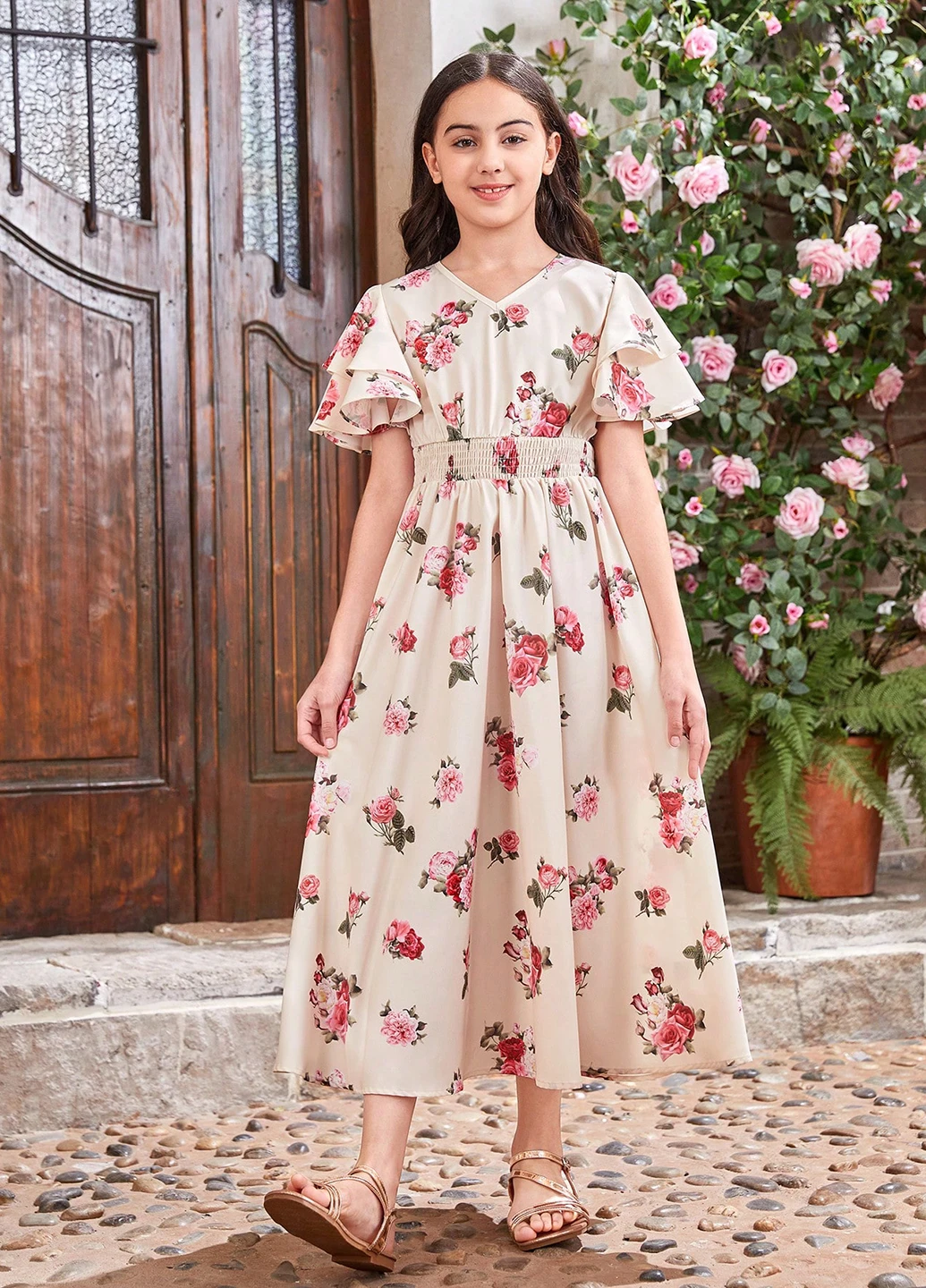 Молочное платье SHEIN (342405855)