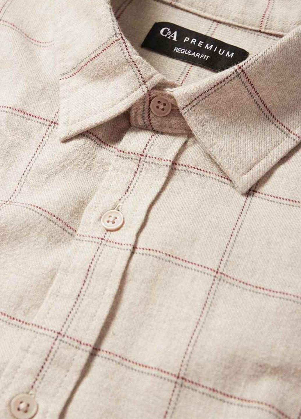 Бежевая кэжуал рубашка в клетку C&A