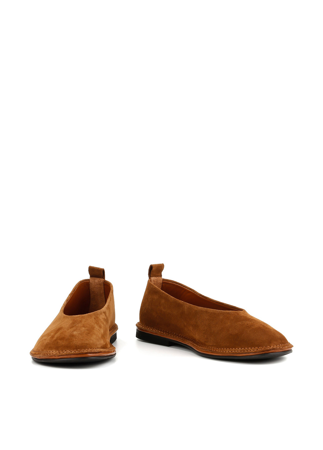 Женские балетки Le'BERDES | коричневые однотонные без декора натуральная замша (360795543)