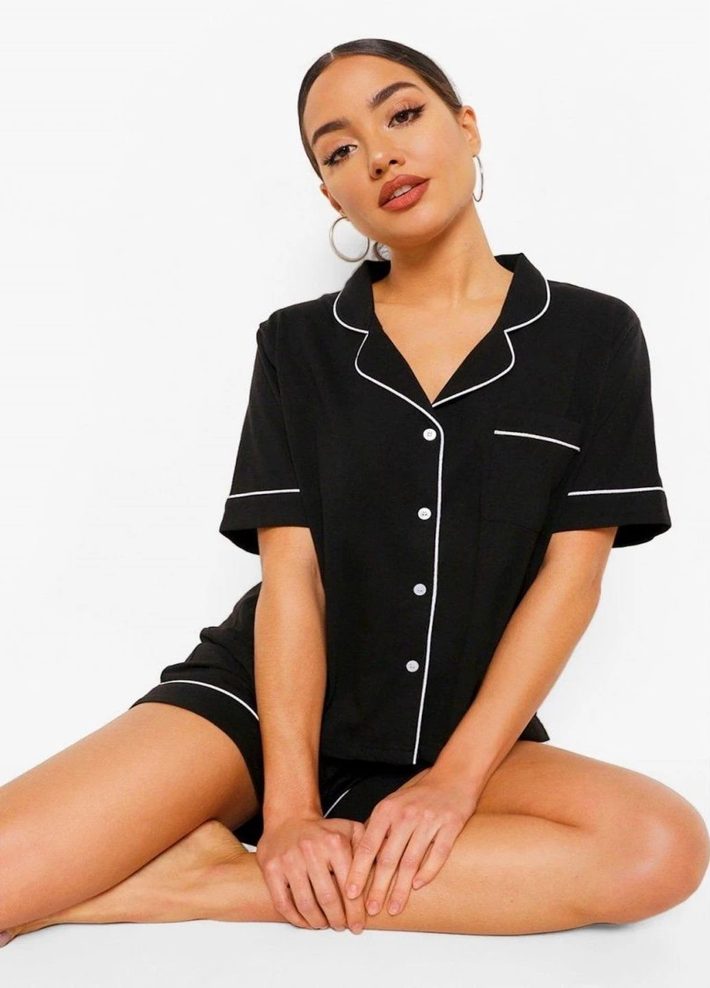 Чорна всесезон піжама Boohoo