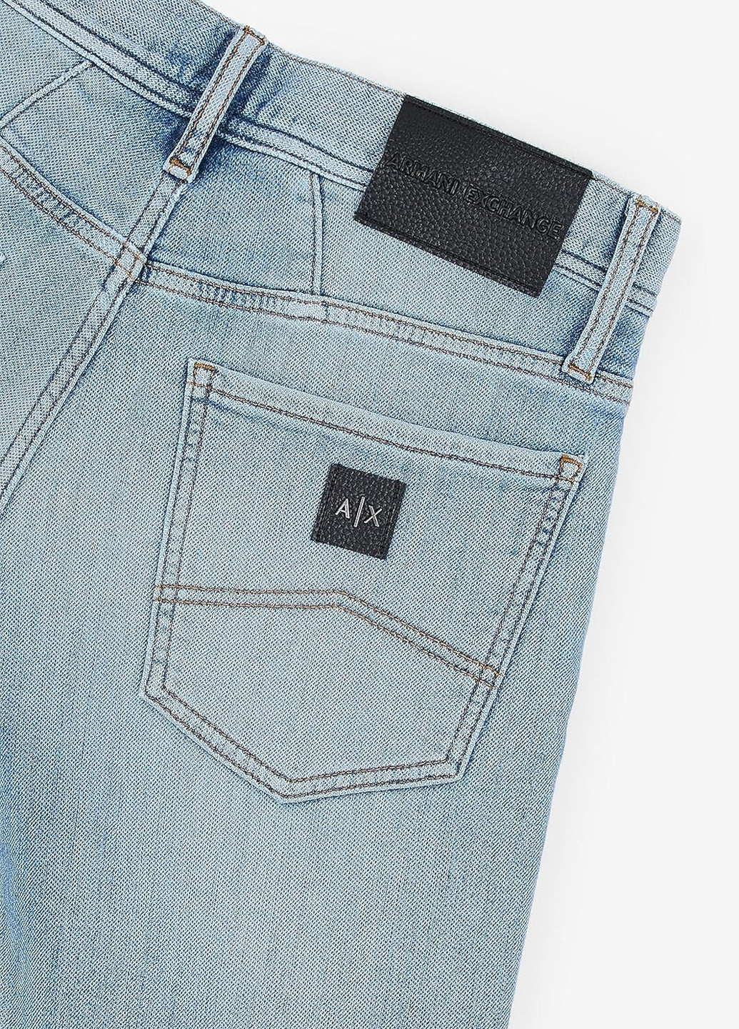 Голубые демисезонные слим джинсы Armani Exchange