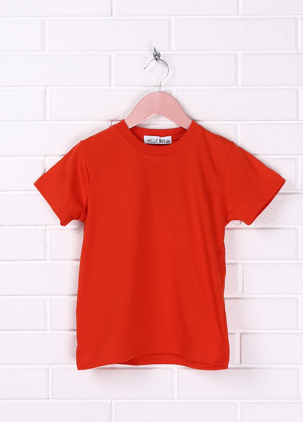Оранжевая летняя футболка с коротким рукавом Hello Boy