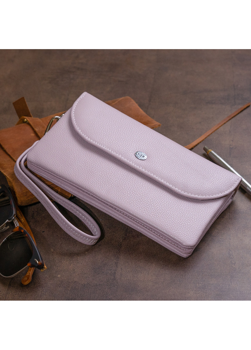 Жіночий шкіряний гаманець-клатч 19х9,5х2,5 см st leather (252129278)