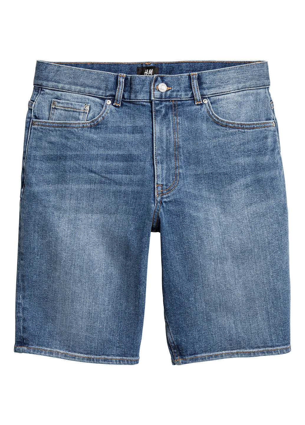 Шорты H&M бермуды однотонные синие джинсовые хлопок