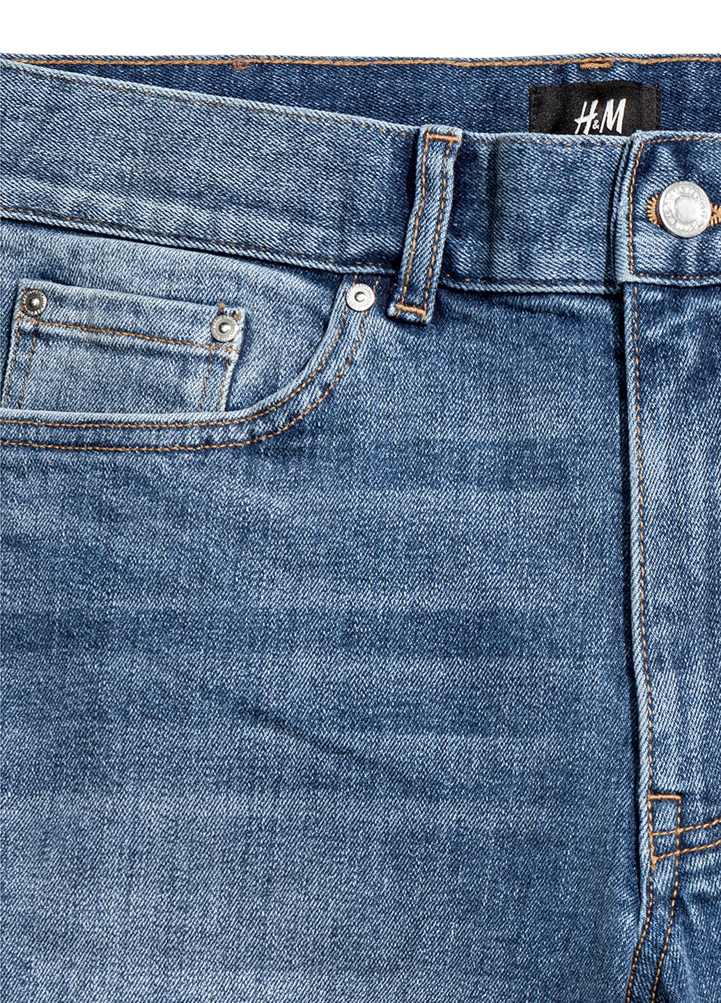 Шорты H&M бермуды однотонные синие джинсовые хлопок