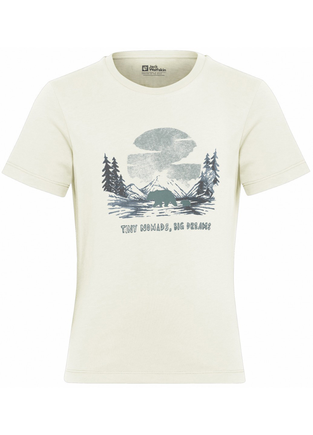 Белая летняя футболка Jack Wolfskin GRAPHIC COTTON T KIDS