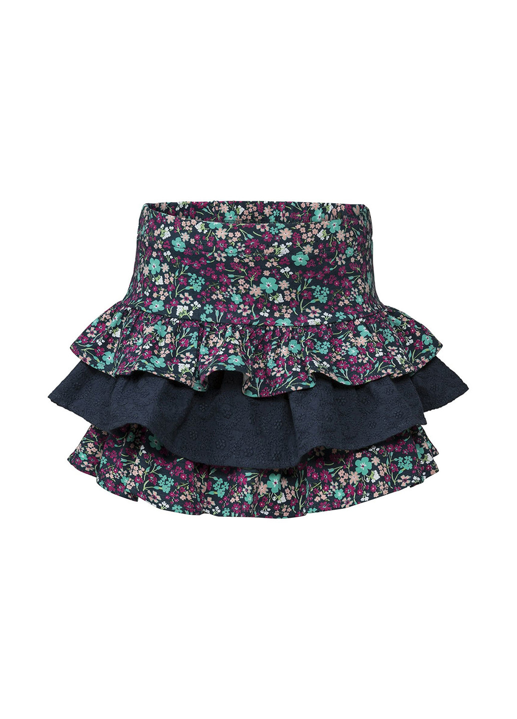 Темно-синяя кэжуал цветочной расцветки юбка Lupilu