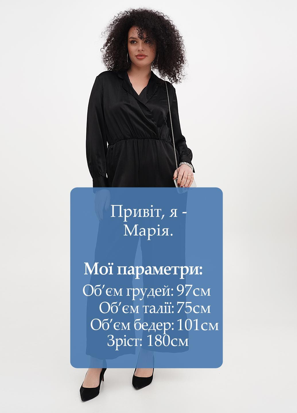 Комбинезон C&A комбинезон-брюки однотонный чёрный кэжуал вискоза