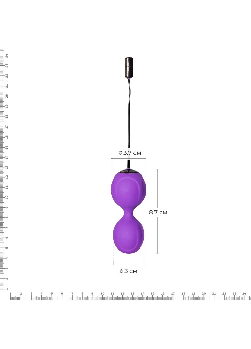 Вагінальні кульки з вібрацією Kegel Vibe Purple, діаметр 3,7 см Adrien Lastic (254885503)