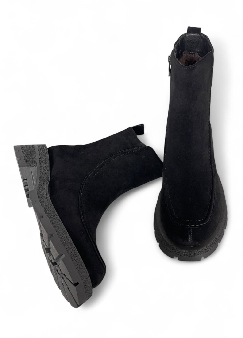 Зимние ботинки Melanda.M без декора из натуральной замши