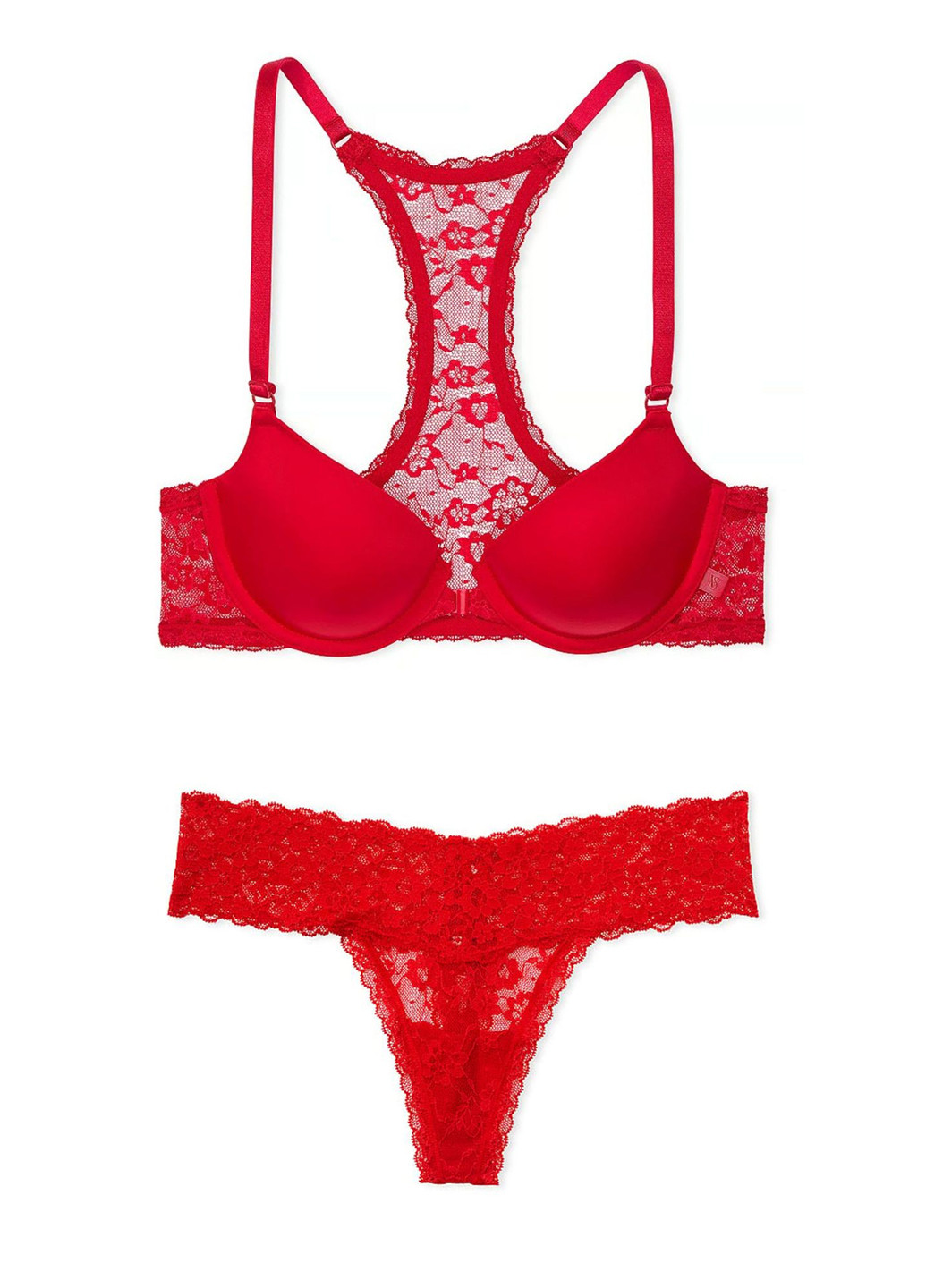 Красный демисезонный комплект (бюстгальтер, трусики) Victoria's Secret